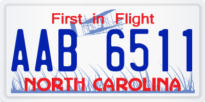 NC license plate AAB6511