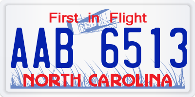 NC license plate AAB6513