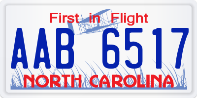 NC license plate AAB6517