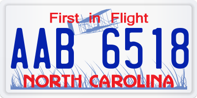 NC license plate AAB6518