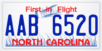 NC license plate AAB6520