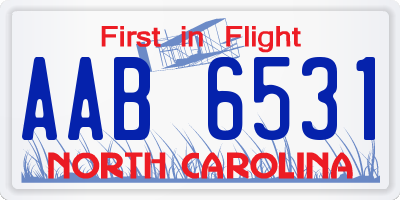 NC license plate AAB6531