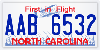 NC license plate AAB6532