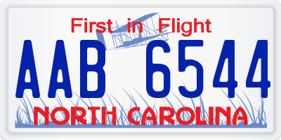 NC license plate AAB6544