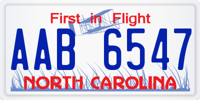 NC license plate AAB6547