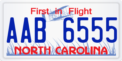 NC license plate AAB6555