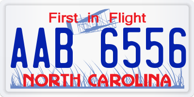 NC license plate AAB6556