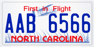 NC license plate AAB6566