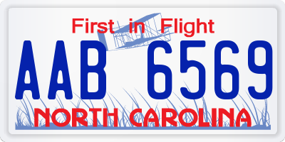 NC license plate AAB6569