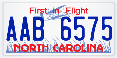 NC license plate AAB6575