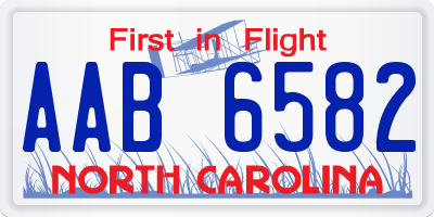 NC license plate AAB6582