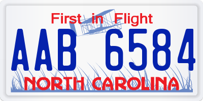 NC license plate AAB6584