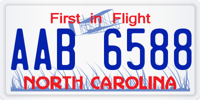 NC license plate AAB6588