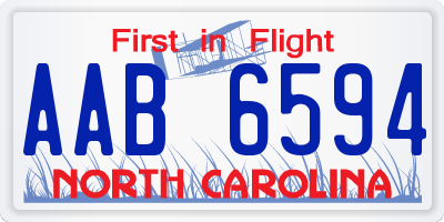 NC license plate AAB6594