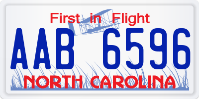 NC license plate AAB6596