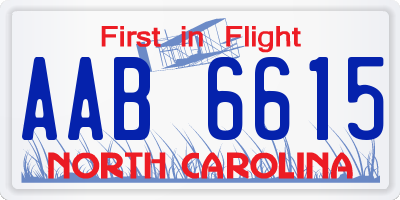 NC license plate AAB6615