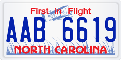 NC license plate AAB6619