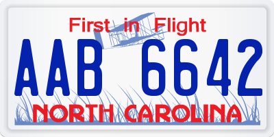 NC license plate AAB6642