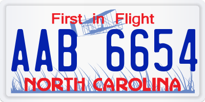 NC license plate AAB6654
