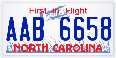 NC license plate AAB6658