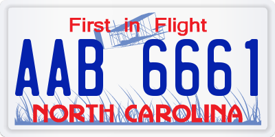 NC license plate AAB6661