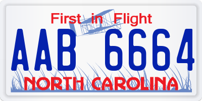 NC license plate AAB6664