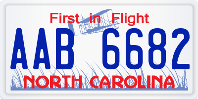 NC license plate AAB6682