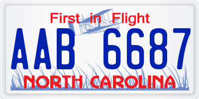 NC license plate AAB6687