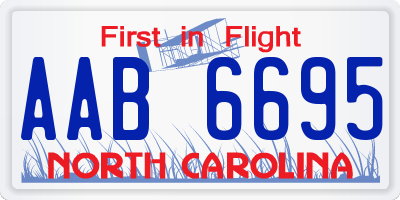 NC license plate AAB6695
