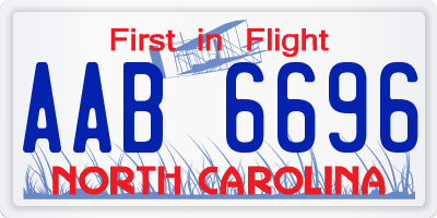 NC license plate AAB6696