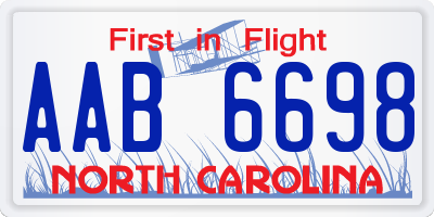 NC license plate AAB6698