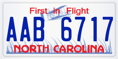 NC license plate AAB6717