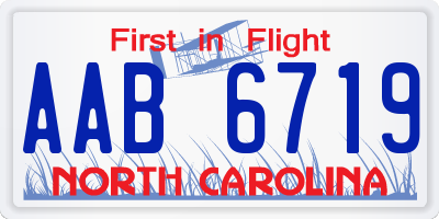 NC license plate AAB6719