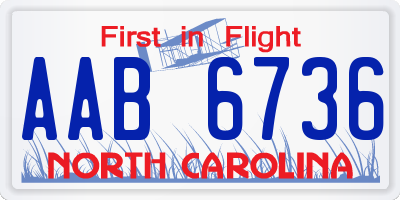 NC license plate AAB6736