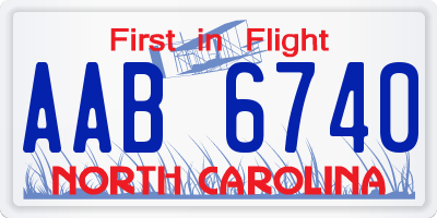 NC license plate AAB6740