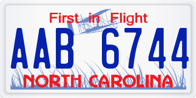 NC license plate AAB6744