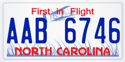 NC license plate AAB6746