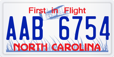 NC license plate AAB6754