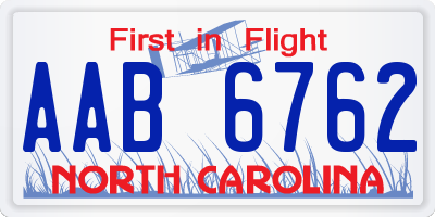 NC license plate AAB6762