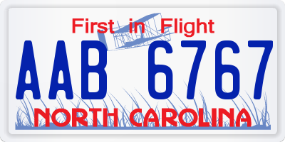 NC license plate AAB6767