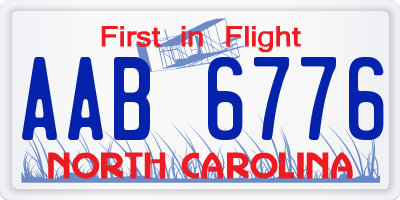 NC license plate AAB6776