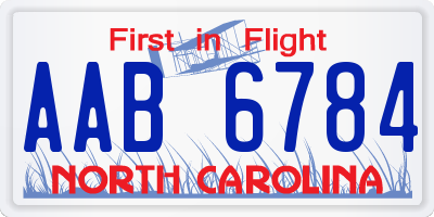 NC license plate AAB6784