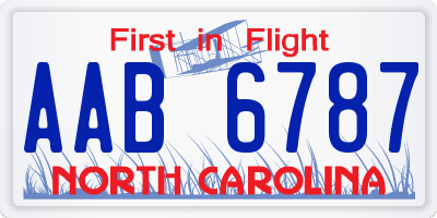 NC license plate AAB6787