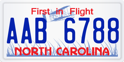 NC license plate AAB6788