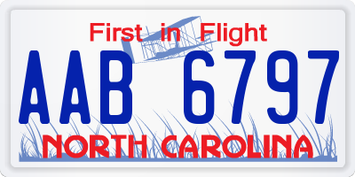 NC license plate AAB6797