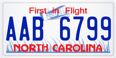 NC license plate AAB6799