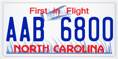 NC license plate AAB6800