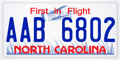 NC license plate AAB6802