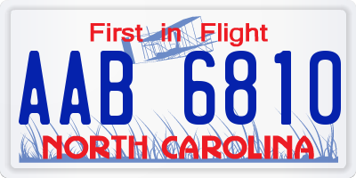 NC license plate AAB6810