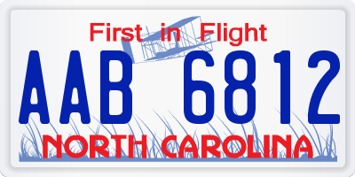 NC license plate AAB6812